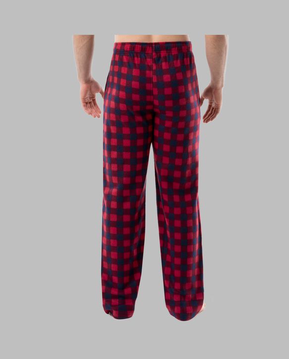 Fruit of the Loom Men's Fleece Sleep Pant, 2 Pack RED/BLUE
