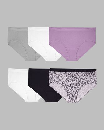 Women's Plus Fit for Me® Cotton Hipster Panty, Assorted 6 Pack 
