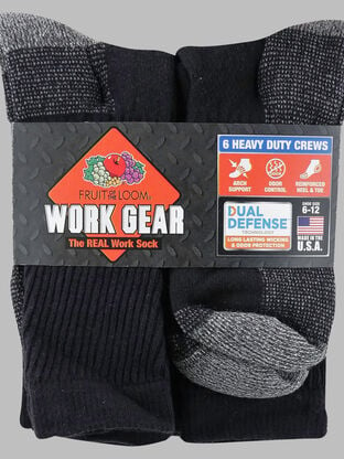 Men's Workgear™ Crew Sock, 6 Pack, Size 6-12 