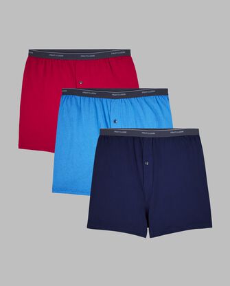 Big Men's Cotton Knit Boxers, Assorted 3 Pack Assorted