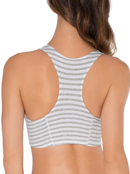 Women's Tank Style Sports Bra, 3 Pack SKINNY STRIPE/ WHITE/ HEATHER GREY