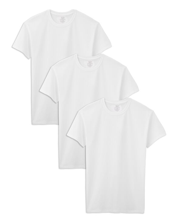 Tall Men's Short Sleeve White Crew T-Shirts, 3 Pack White
