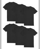 Men's Short Sleeve Black Crew T-Shirts, 6 Pack BLACK