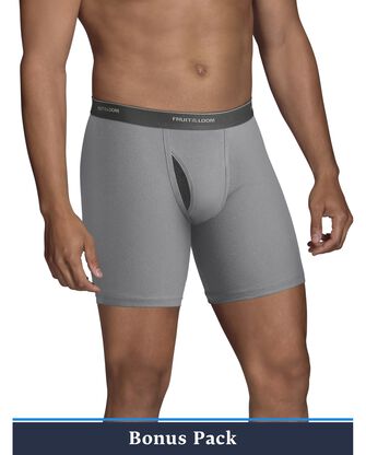 Men's CoolZone Fly Black and Gray Boxer Briefs, 10 Pack 