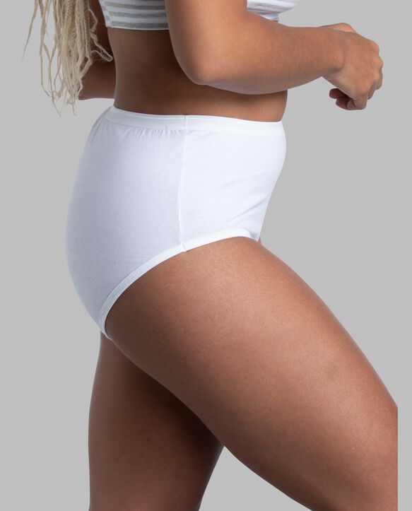 Women's Cotton Brief Panty, White 3 Pack White
