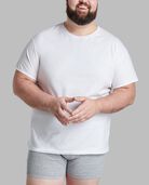 Big Men's Premium Short Sleeve Crew T-Shirt, White 6 Pack White