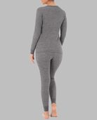 Women's Thermal Crew Top and Bottom, 2 Piece Set SMOKE INJECTION HEATHER/ SMOKE INJECTION HEATHER
