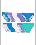 Girls' Cotton Bikini Underwear, Assorted 10 Pack ASSORTED