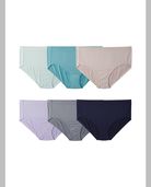 Fit for Me Women's Plus Breathable Cooling Stripes brief panty, 6 Pack 