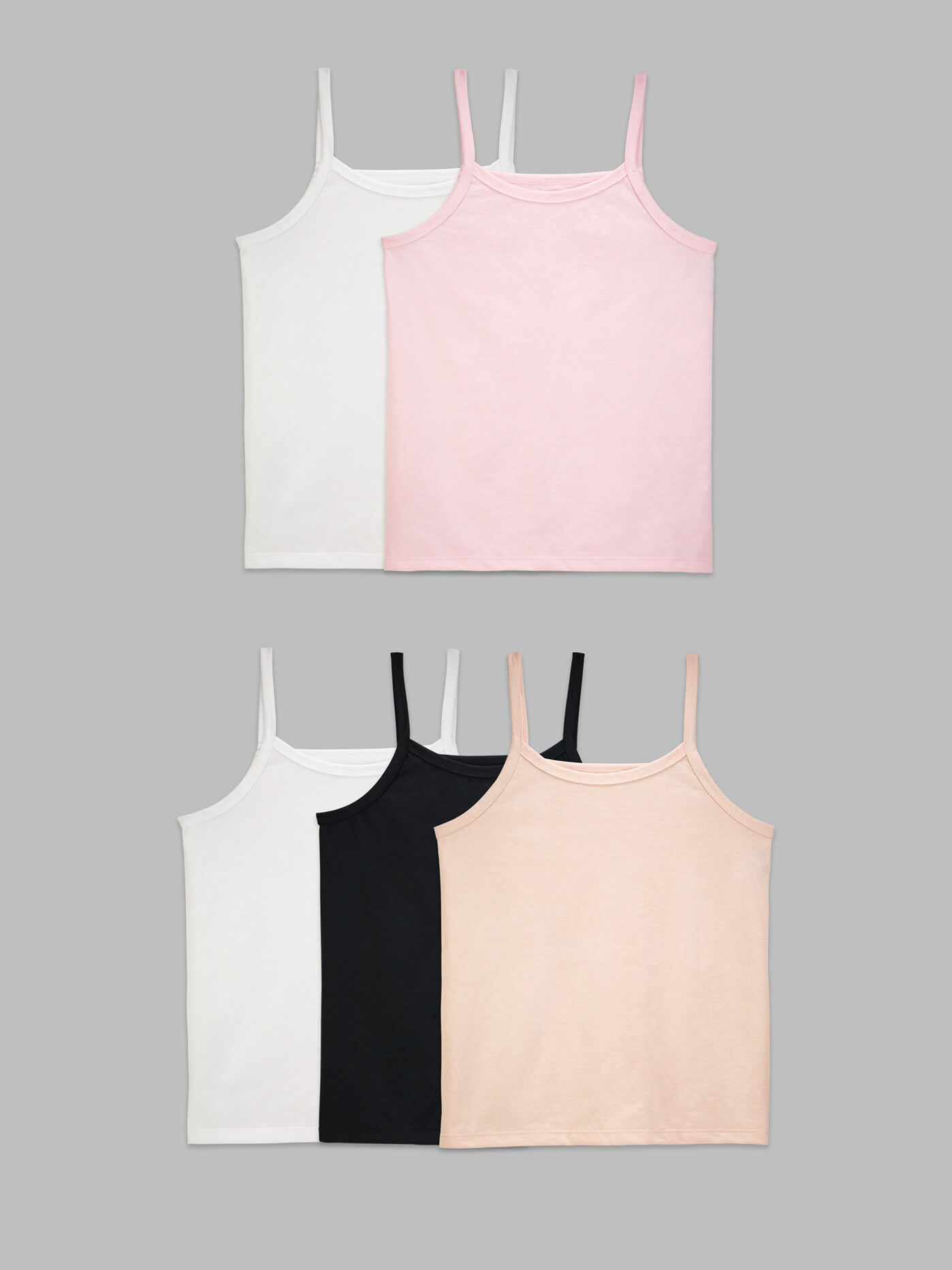 Girls' Cotton Cami Tank, Assorted 5 Pack