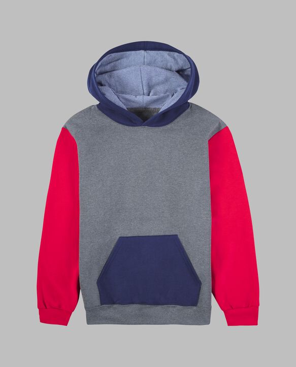 Boys' Fleece Hoodie Sweatshirt True Red/Charcoal