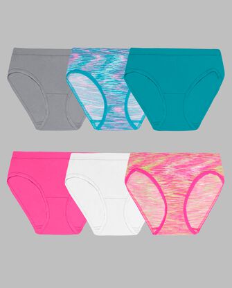 Girls' Seamless Hipsters, Assorted 6 Pack ROT. 3