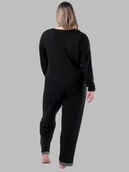 Women's Plus Fit for Me® Soft & Breathable Crew Neck Long Sleeve Shirt and Pants, 2 Piece Pajama Set 