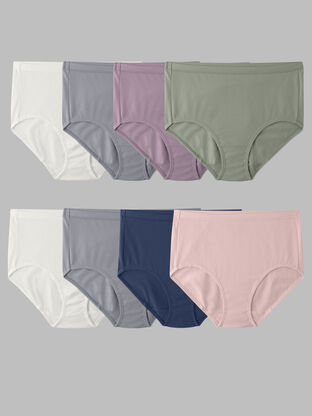 Women's Breathable Cotton Mesh Brief Panty, Assorted 8 Pack 