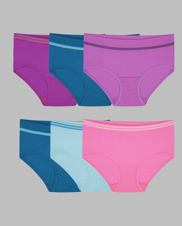 Girls' Seamless Classic Briefs, Assorted 6 Pack Assorted 1