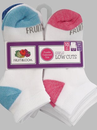 Girls' Sport Lowcut Socks, 10 Pack 