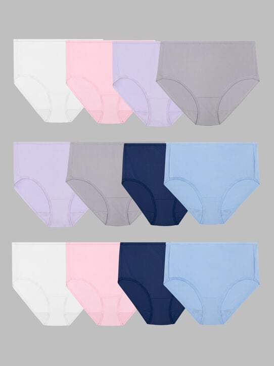 Women's Microfiber Brief Panty, Assorted 12 Pack ASSORTED