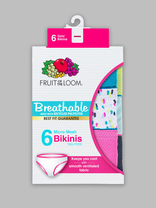 Fruit of the Loom Women's 6pk Breathable Micro-Mesh Bikini Underwear -  Colors May Vary 7