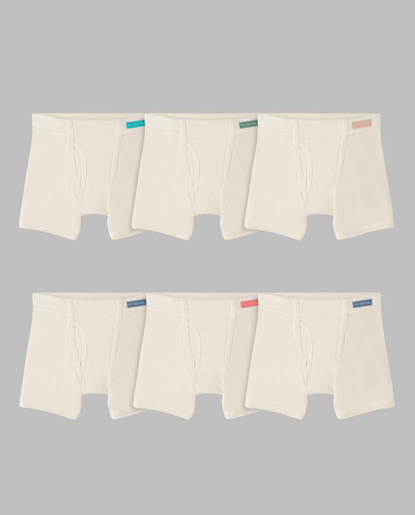 Toddler Boys' Natural Cotton Boxer Briefs, 6 Pack Assorted