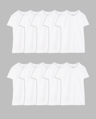 Men's Crew Undershirt, White 10 Pack White