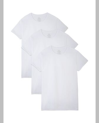 Tall Men's Premium Breathable Cotton Mesh Crew T-Shirt, White 3 Pack WHITE ICE