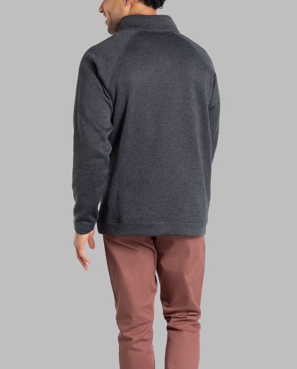 Men's Sweater Fleece Quarter Zip Pullover Charcoal Heather