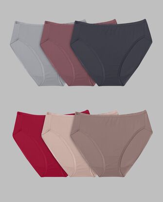 Women's Microfiber Hi-Cut Panty, Assorted 6 Pack 