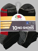 Boys' Sport No Show Socks, 10 Pack BLACK