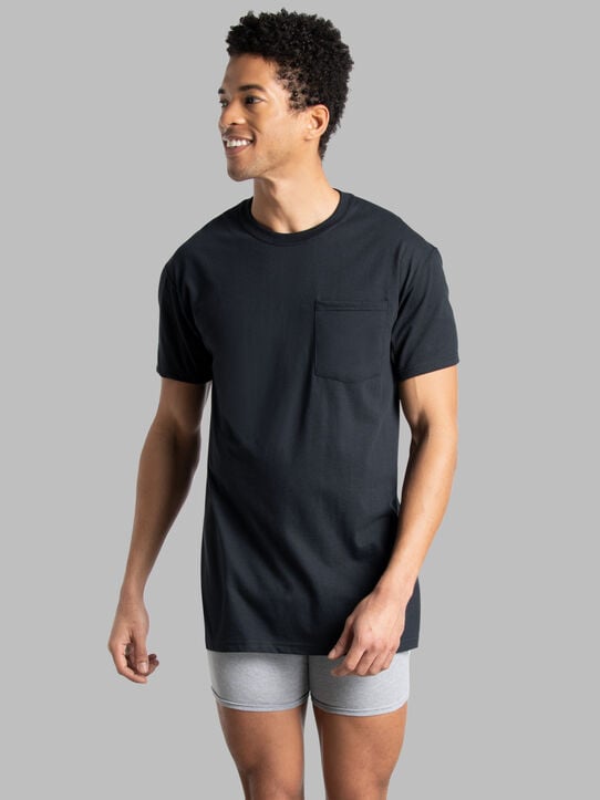 Men's Short Sleeve Workgear™ Pocket T-Shirt, 2XL, Black 3 Pack 