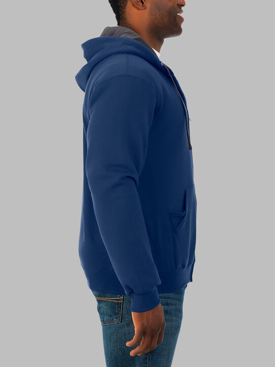 Men's Supersoft Fleece Full Zip Hoodie Sweatshirt, Extended Sizes J Navy