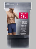 BVD® Men's Boxer Briefs, Black and Gray 4 Pack Assorted