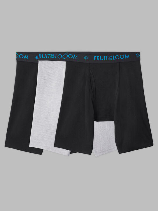 Men's Comfort Performance Assorted Color Long Leg Boxer Briefs, 2 Pack
