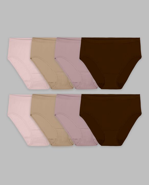 Women's Seamless Hi-Cut Panty, Assorted 8 Pack Assorted
