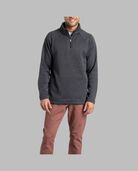 Men's Sweater Fleece Quarter Zip Pullover, Extended Sizes 2XL Charcoal Heather