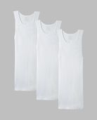 Men's Cotton A-Shirt, Extended Sizes White 3 Pack White