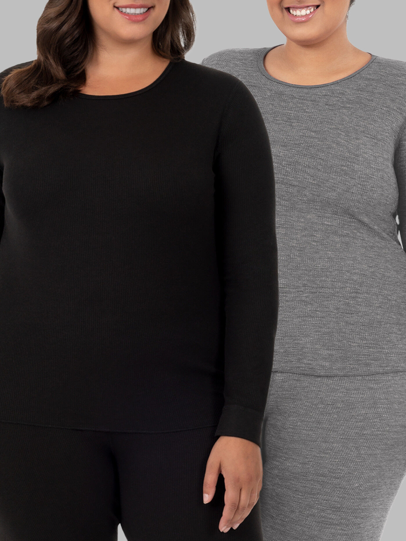 Women s Plus Size Thermal Crew Top 2 Pk Fruit of the Loom