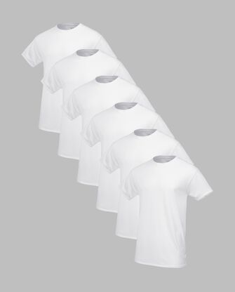 Tall Men's Premium Short Sleeve Crew T-Shirt, White 6 Pack 