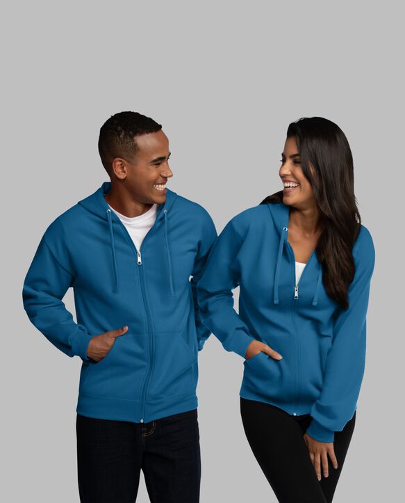 Eversoft® Fleece Full Zip Hoodie Sweatshirt, Extended Sizes, 1 Pack Blue