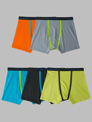 Boys' Breathable Micro-Mesh Boxer Briefs, Assorted 5 Pack 