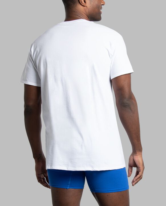 Men's Short Sleeve Crew T-Shirt, White 6 Pack 
