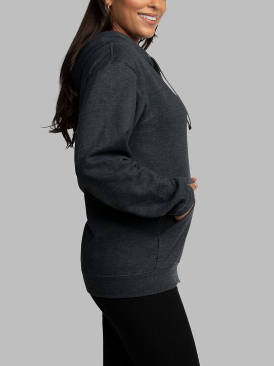 EverSoft®  Fleece Full Zip Hoodie Sweatshirt Black Heather
