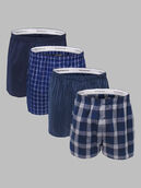 Fruit of the Loom Men's Premium Boxers, Assorted Plaid 4 Pack Assorted