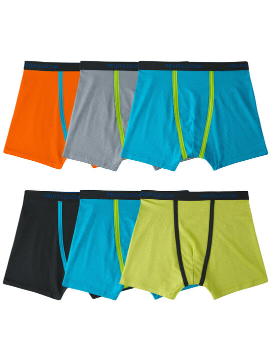 Boys' Breathable Micro-Mesh Boxer Briefs, Assorted 5+1 Bonus Pack Assorted