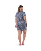 Women's Plus Sized Soft & Breathable V-Neck T-shirt and Shorts, 2-Piece Pajama Set FLORAL PRINT