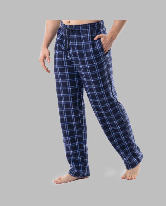 Fruit of the Loom Men's Fleece Sleep Pant, 2 Pack BLUE/BLUE