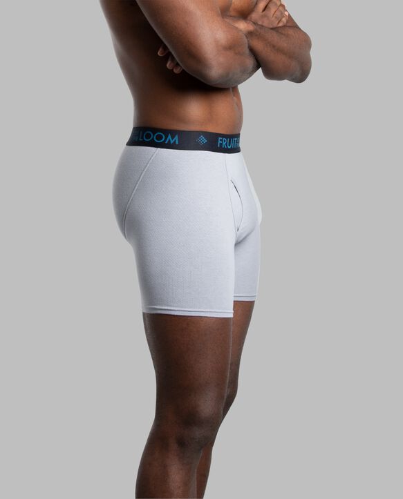 Men's Breathable cotton Micro-Mesh Boxer Briefs, Black and Gray 3 Pack Assorted