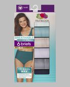 Women's Breathable Cooling Stripe Brief Panty, Assorted 6 Pack ASST