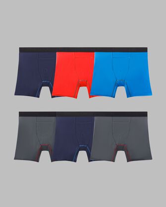 Men's 360 Stretch Cooling Channels Boxer Briefs, Assorted 6 Pack 