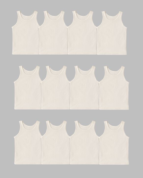 Toddler Girls' Natural Cotton Tank Top, 12 Pack Assorted