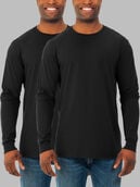 Men's Soft Long Sleeve Crew T-Shirt, 2 Pack Black